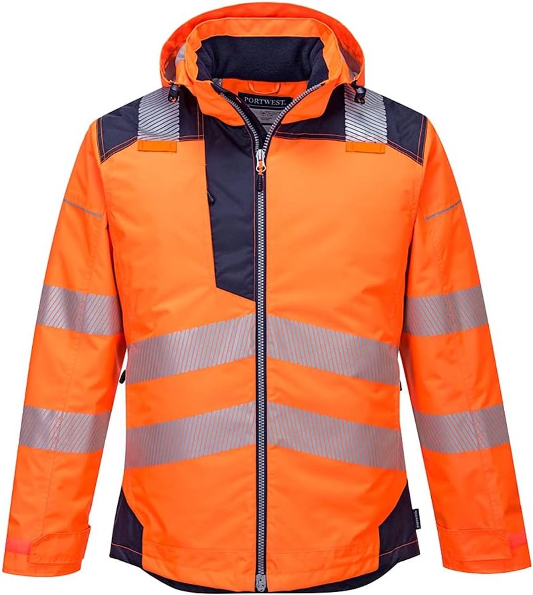 Hi-Vis Winterjack Oranje/Zwart - Hoge Zichtbaarheid Werkjas Maat L
