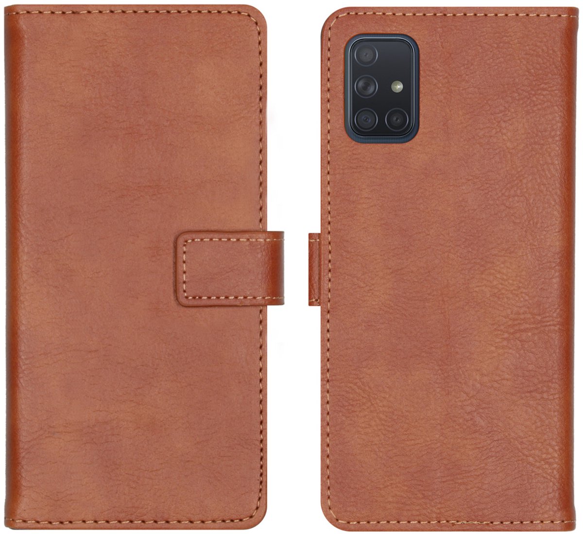 imoshion Hoesje - Geschikt voor Samsung Galaxy A71 - Luxe Bookcase - Bruin