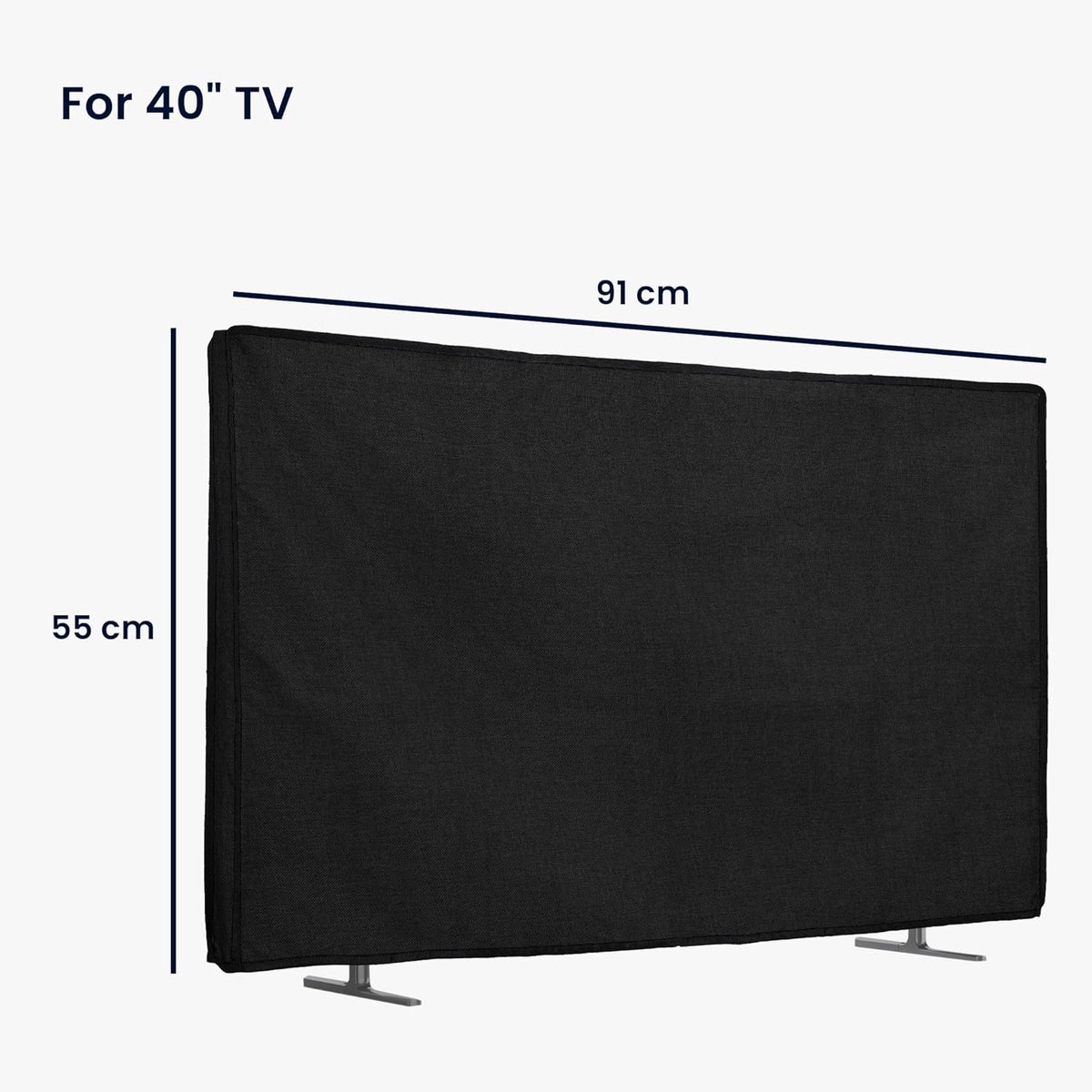 Protectieve linnenhoes voor 40" Smart TV - Opvouwbare TV-hoes - Zwarte Televisiehoes