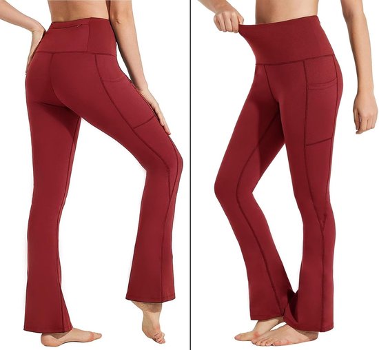 Hoge Taille Bootcut Yogabroek Dames - Waterdicht, Ondersteunend en Met Zakken — afbeelding 3