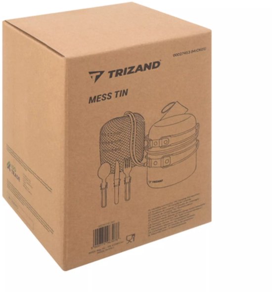 Trizand Lichtgewicht aluminium camping pannenset 1,2 liter met opvouwbaar bestek en opbergzak — afbeelding 3