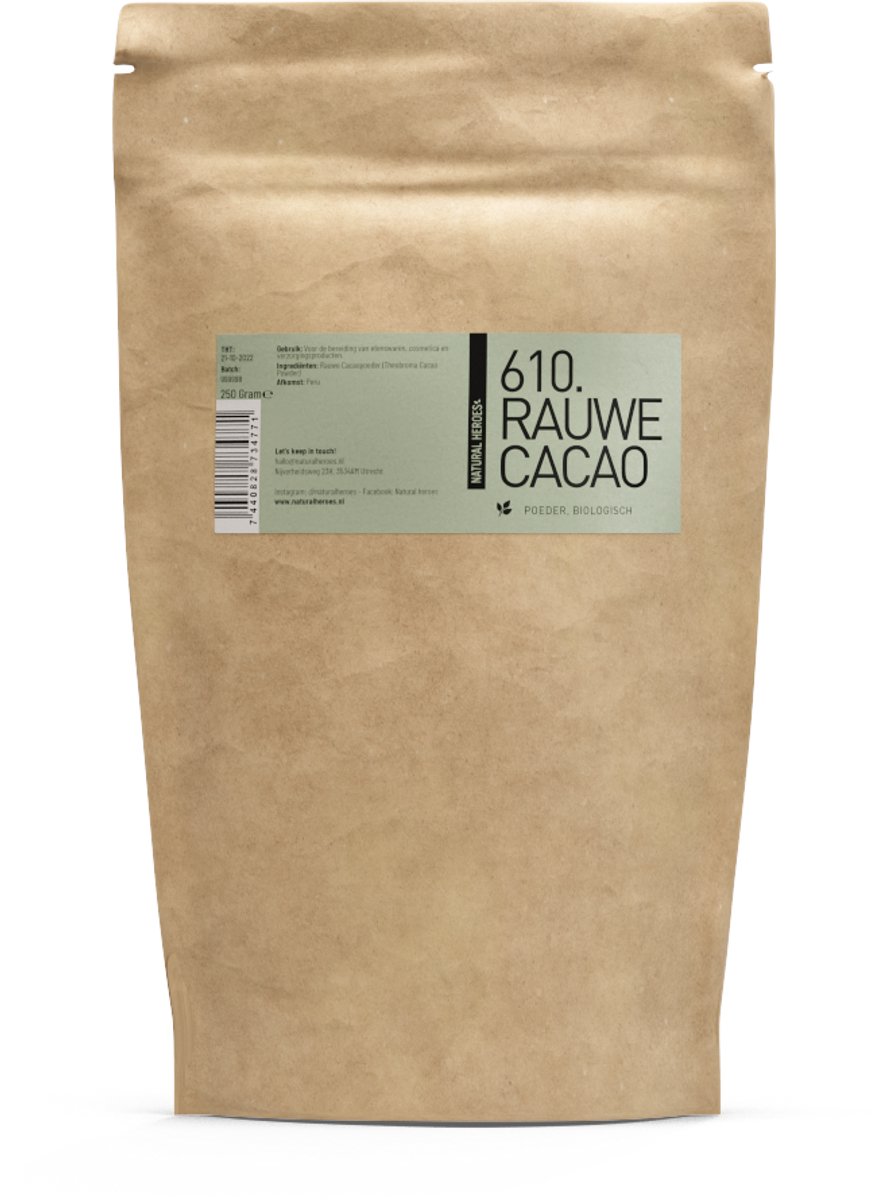 Natural Heroes - Cacao Poeder (Biologisch) 250 gram