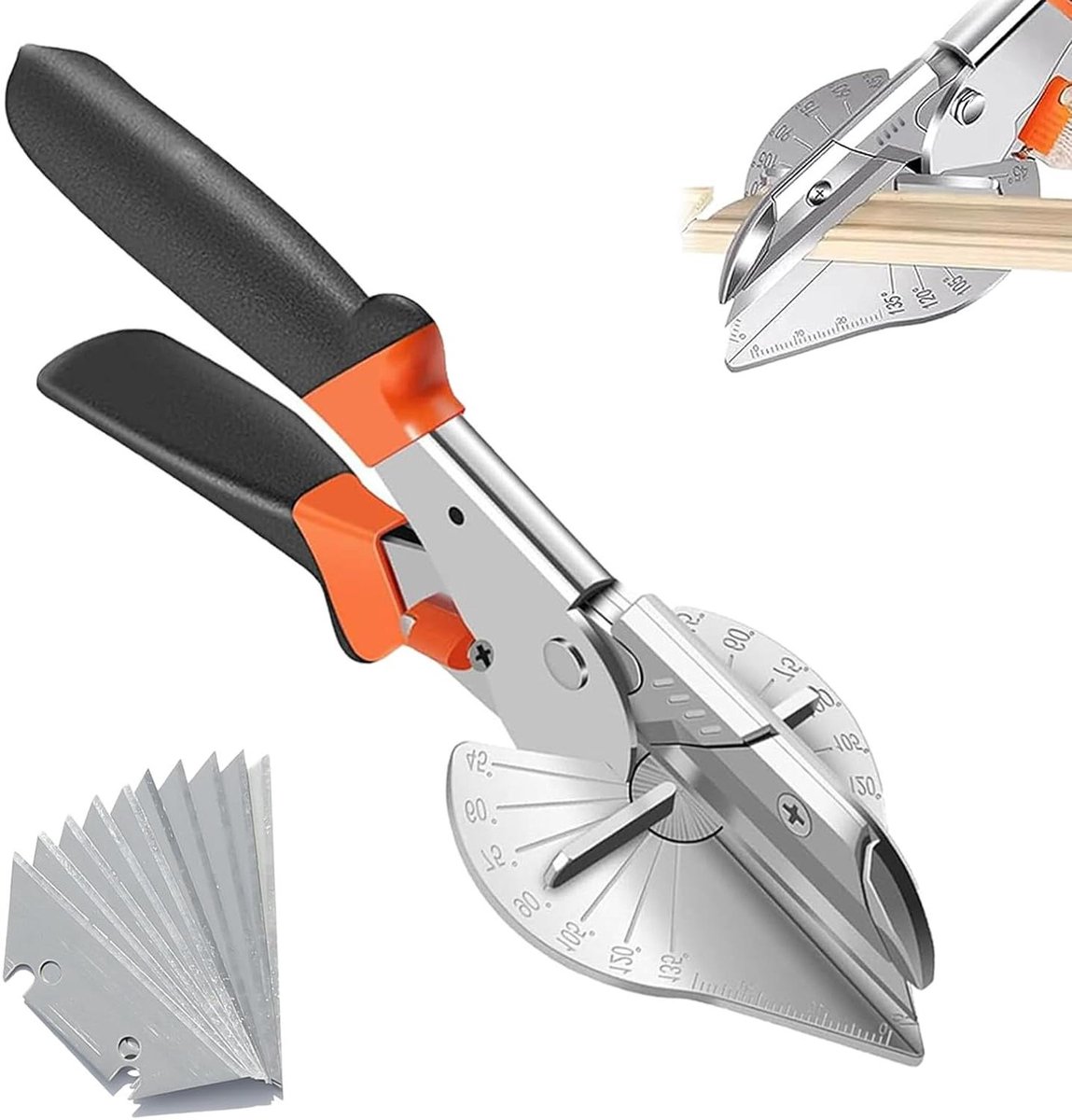 Multifunctionele schaar voor nauwkeurig hout- en pvc-snijden met reservemesjes