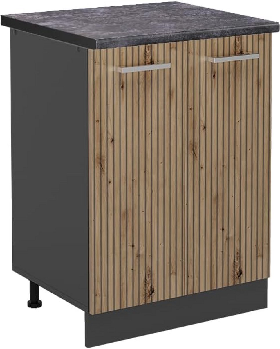 Keukenonderkast 60 cm Eiken Antraciet Modulair