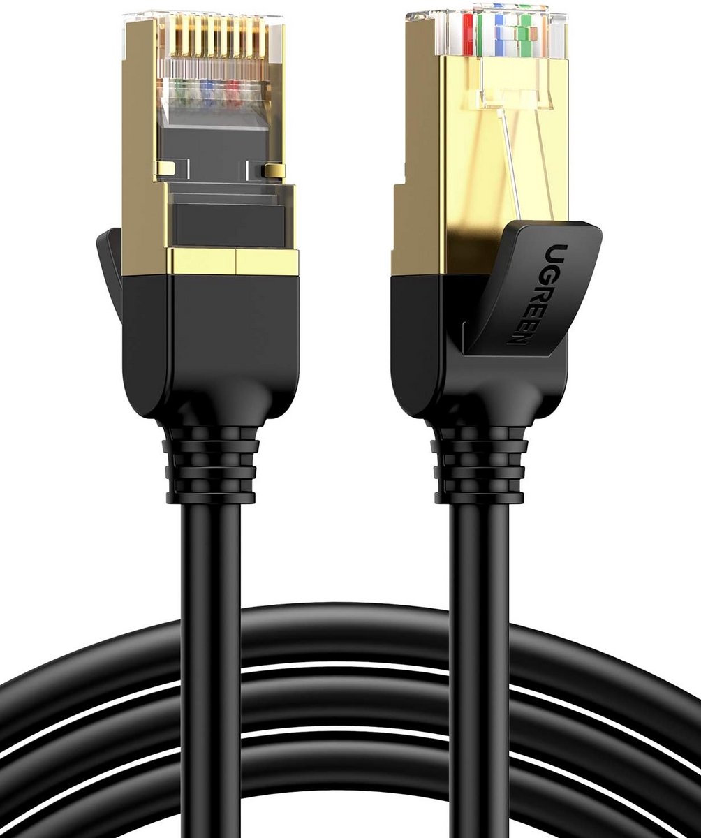 Platte Netwerkkabel RJ45 CAT7 STP 10 Meter Zwart
