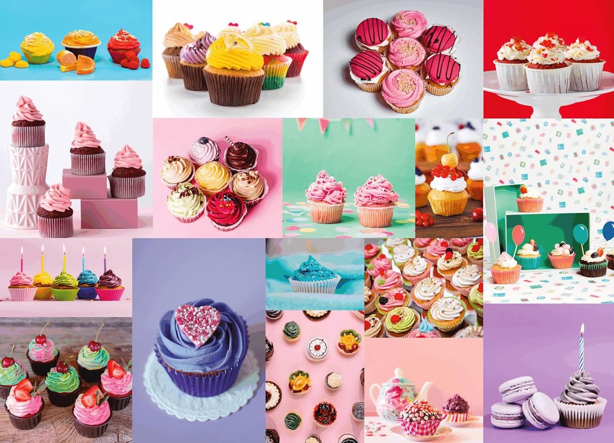 500 Stukjes Puzzel: Verjaardag Cupcakes met Anti-Glare en Zachte Afwerking