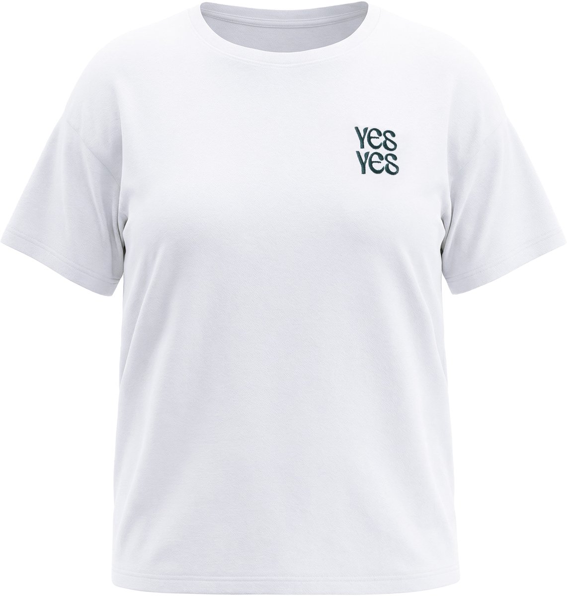 Studio Untold - Dames - T-shirt oversized statement-borduursel - Off-white - Maat 58+
