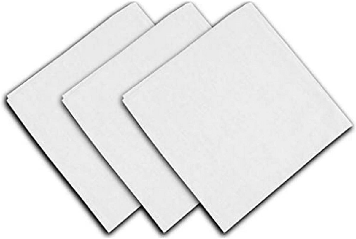 Set van 3 Witte Katoenen Servetten in Panama Weving 45x45 cm