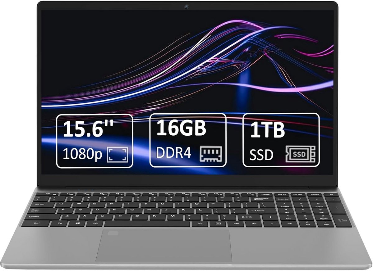 15.6 Inch Full HD Laptop met 16GB RAM en 1TB SSD