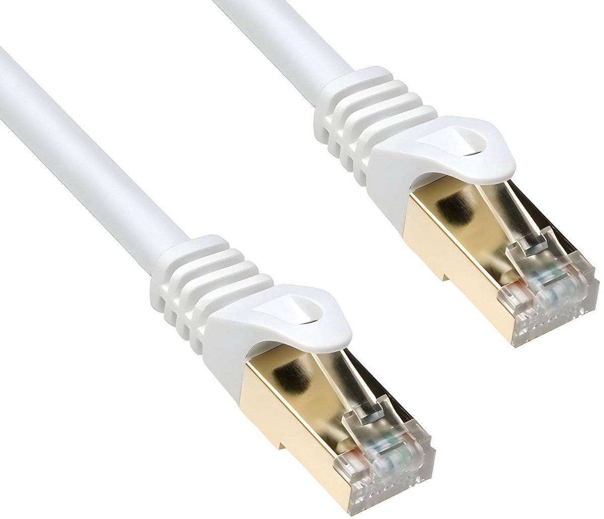 Cat.7 Netwerkkabel Korte Patchkabel 0,5m Wit 10 Gigabit LAN PVC Halogeenvrij