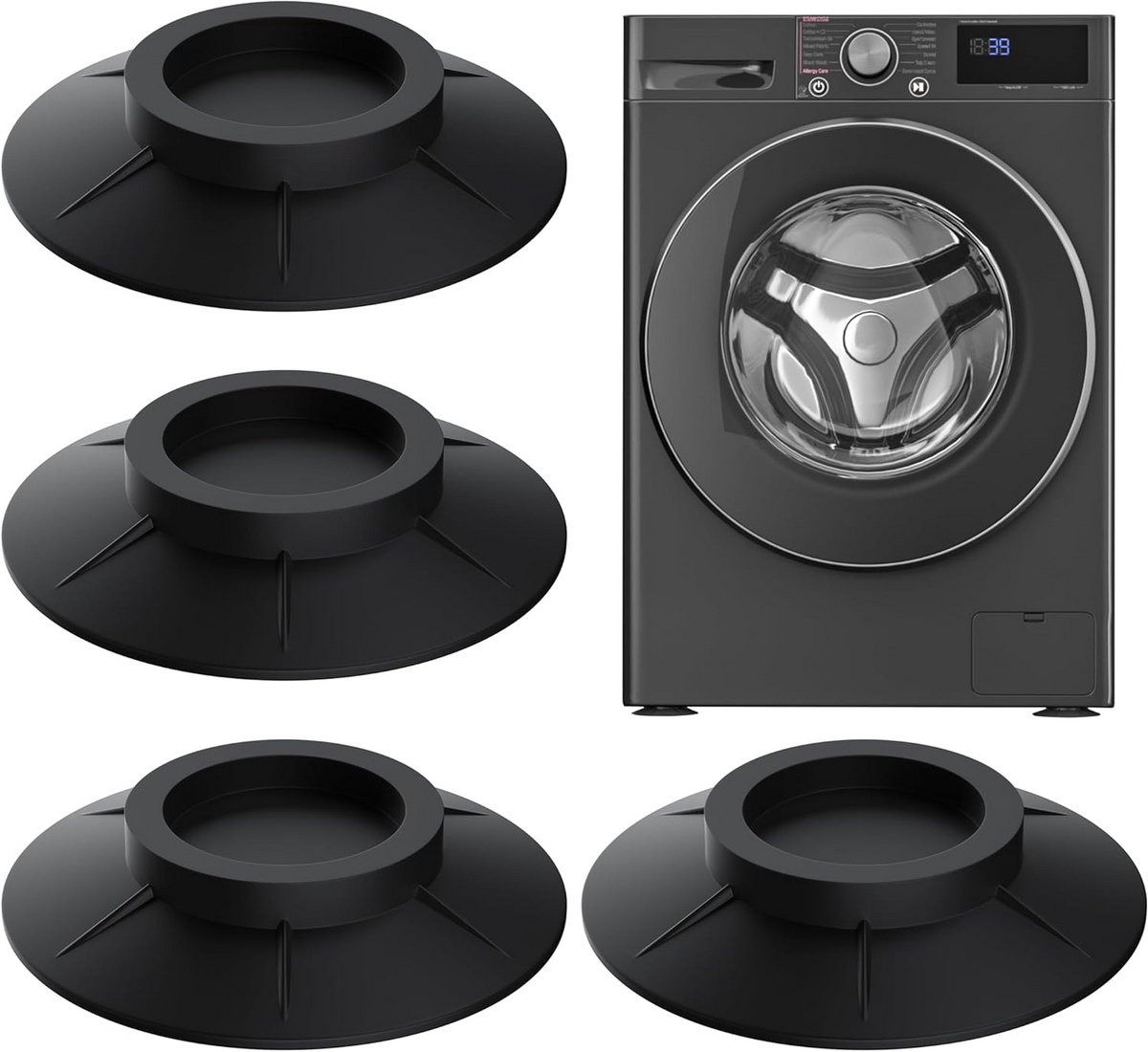 Set van 4 Universele Anti-Vibratie Voetjes voor Wasmachine en Droger