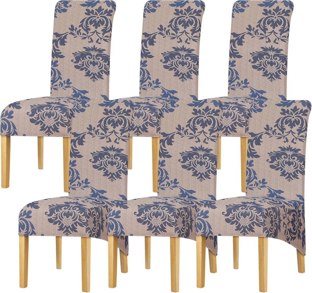 Set van 6 Universele Stoelhoezen voor Eetkamerstoelen - Elastisch en Wasbaar