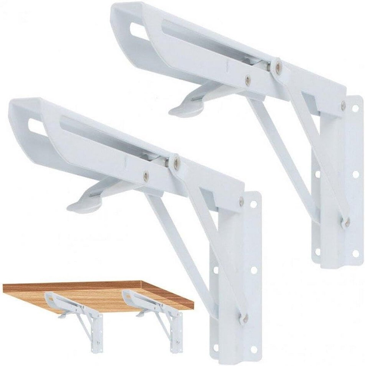 2 Stuks Zware Inklapbare Plankdragers Rvs - Ideaal Voor Tafel, Werkbank of Camping