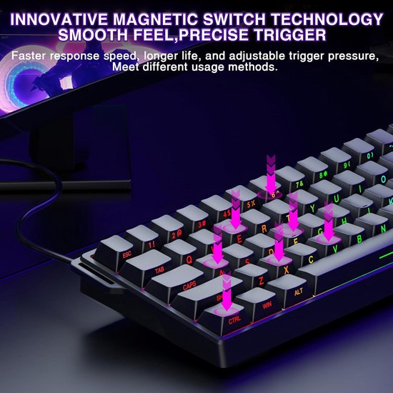 60% Mechanisch Gaming Toetsenbord Bedraad met Hall Effect Schakelaars en Rapid Trigger — afbeelding 5