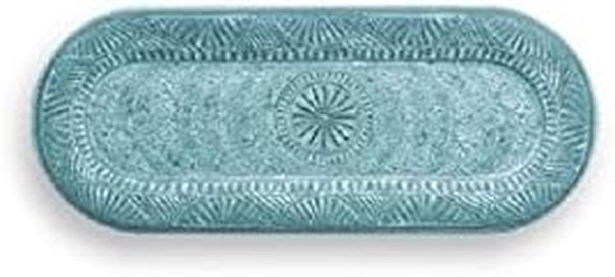 Melamine Dienblad Rechthoekig 38x16 cm Eet- en Serveerblad in Cyan Blauw