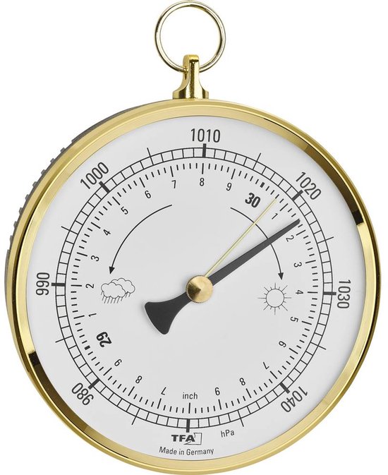 TFA Dostmann Analoges Barometer mit Messingring 29.4025.32 Barometer ...