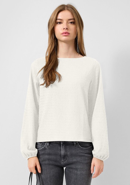 Q/S designed by - Dames t-shirt - Maat XL - Vrouwen - wit - polyester