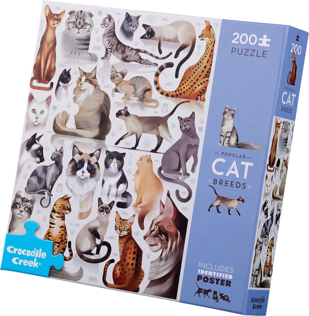 Crocodile Creek puzzel katten - 200 stukjes - dierenpuzzel 8 jaar+.