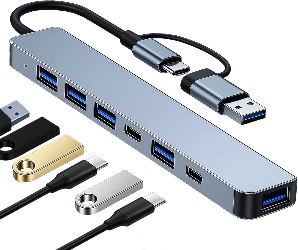 Uitbreidbare 7-in-1 USB-C Hub met Dubbele USB Poorten