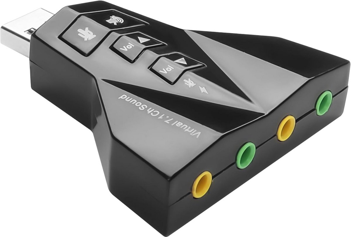Externe USB Geluidskaart met 4 Poorten voor Koptelefoon en Microfoon