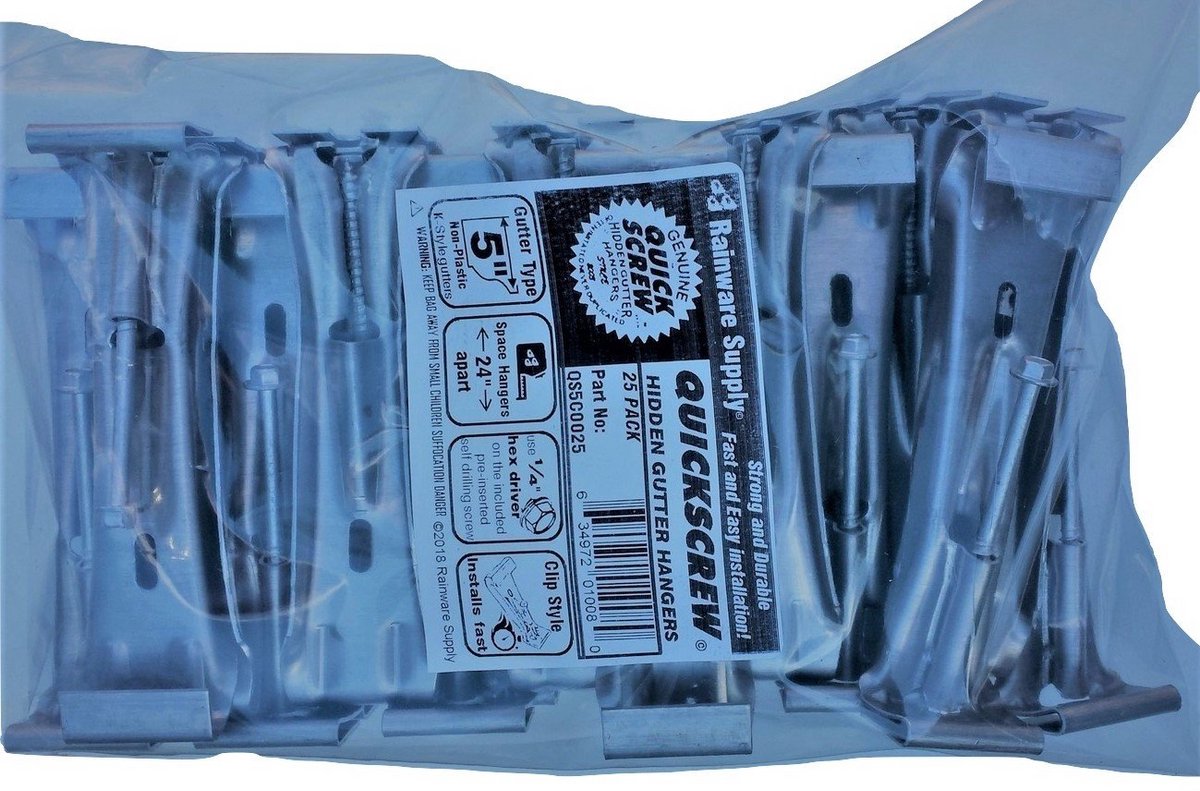 25 Stuks Verborgen Regen Goot Beugels 5 Inch Aluminium Dakgoothangers met Schroeven