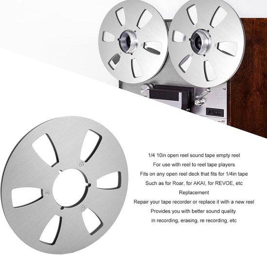10 Inch Lege Tape Spoel voor Reel-to-Reel Spelers, 6 Gaten Aluminium Opnameband Spoel — afbeelding 4