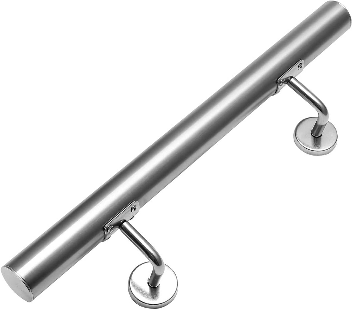 RVS Trapleuning voor Binnen en Buiten - Wandsteun en Eindkappen Inclusief - Ø 42 mm - Diverse Lengtes