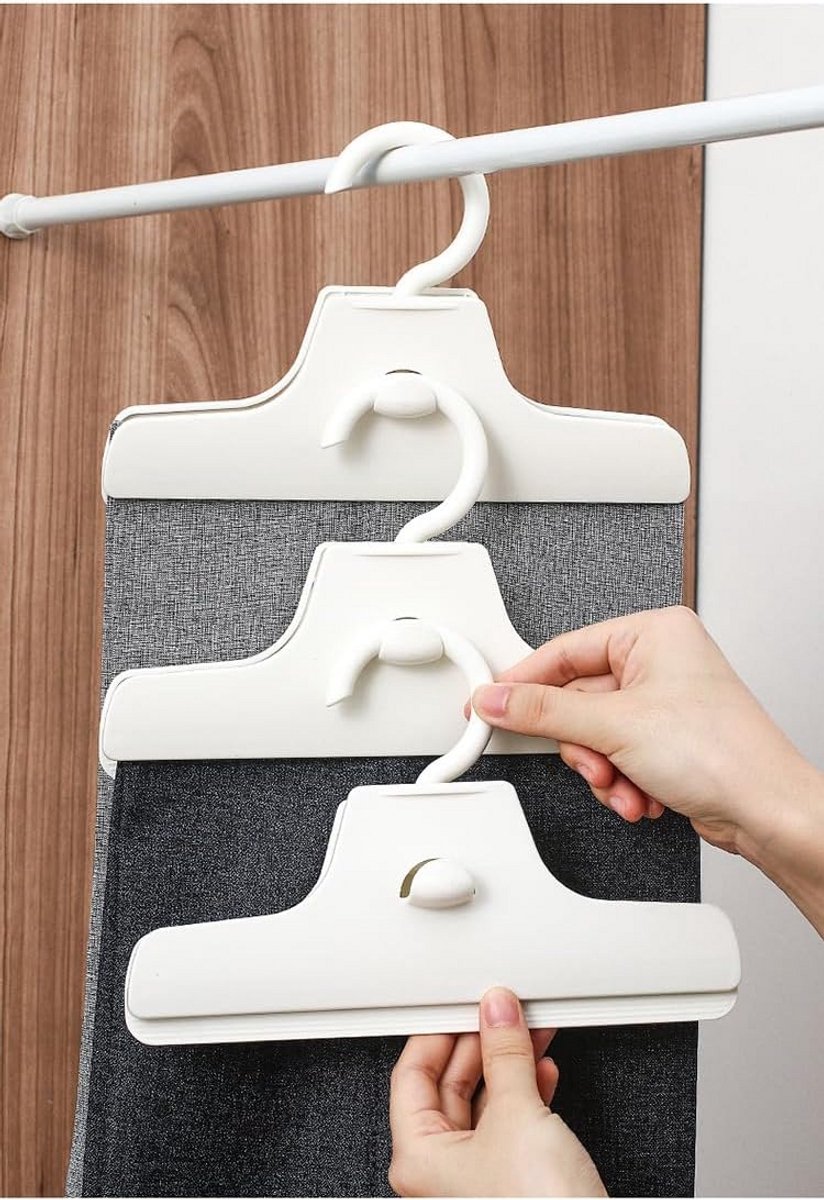 Ruimtebesparende Broekhangers met Clips, Stapelbaar en Kledingkast Organizer