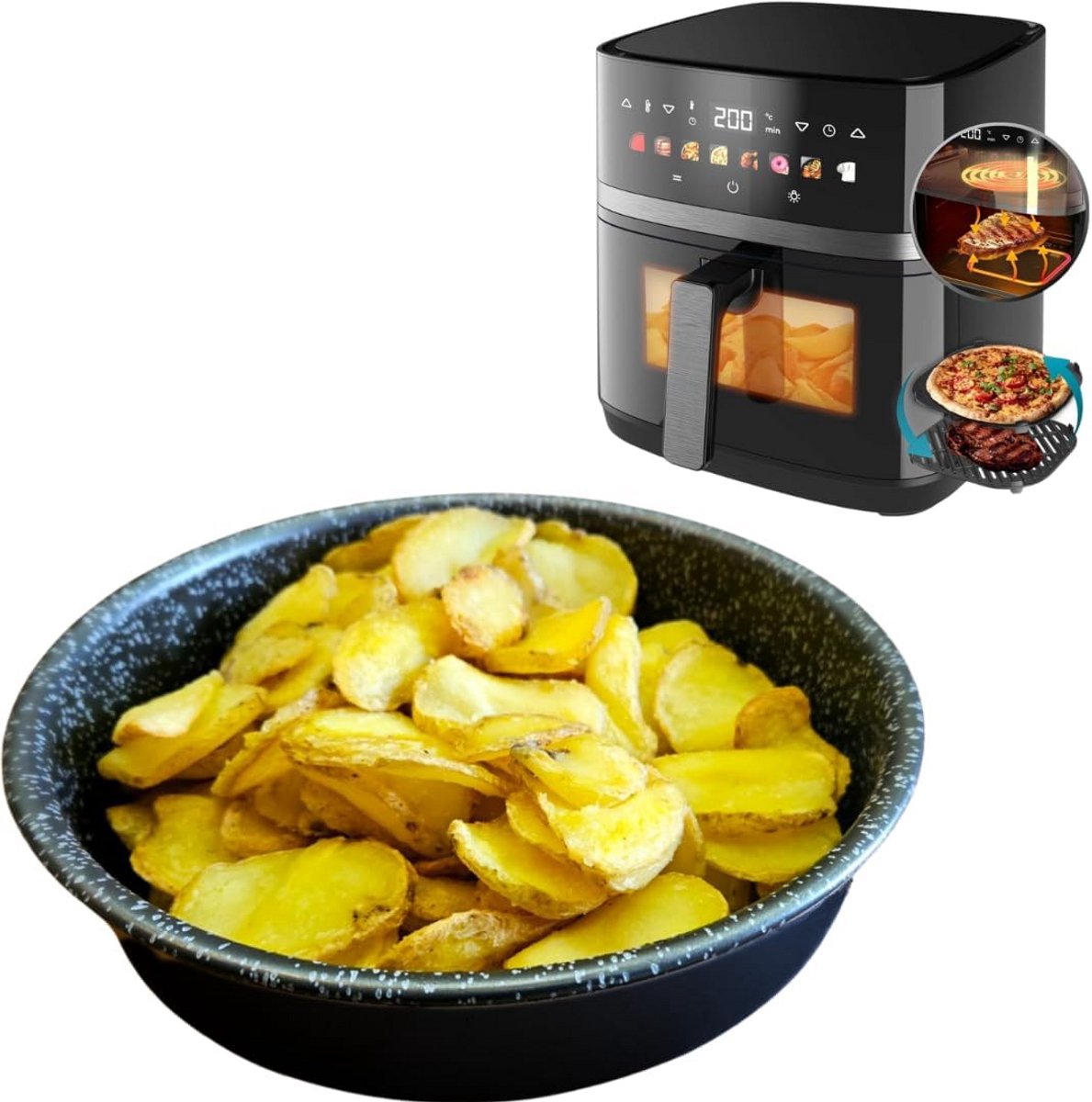 Ronde Bakplaat voor Airfryer met Antiaanbaklaag - 20 cm