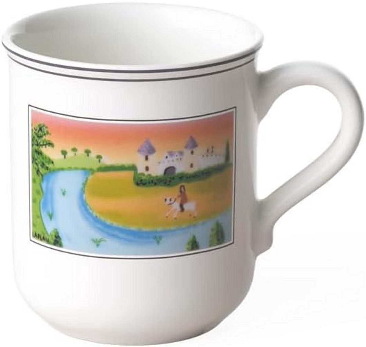 Servies Kop met Oor in Folk-Art Stijl, Vaatwasser- en Magnetronbestendig