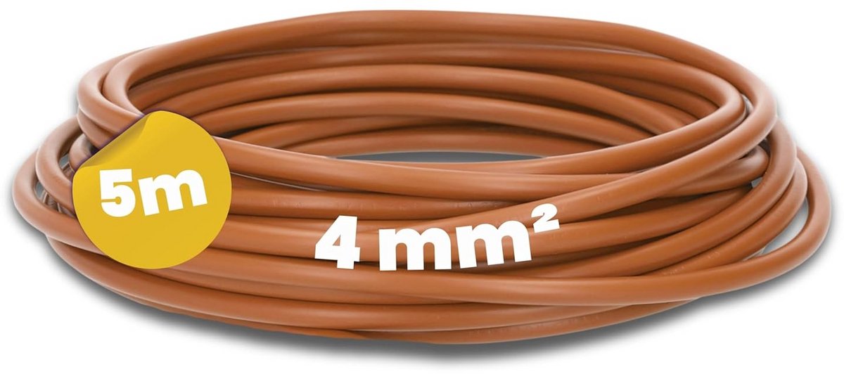 Flexibele Schakelkabel 4 mm² Bruin, 450/750V, Montagemonokabel
