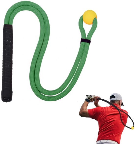 De Green Golf Rope Swing Trainer is een professioneel trainingshulpmiddel dat is ontworpen om de swingsnelheid, het ritme, de flexibiliteit en de kracht te verbeteren. Geschikt voor warming-ups en oefeningen, — afbeelding 3