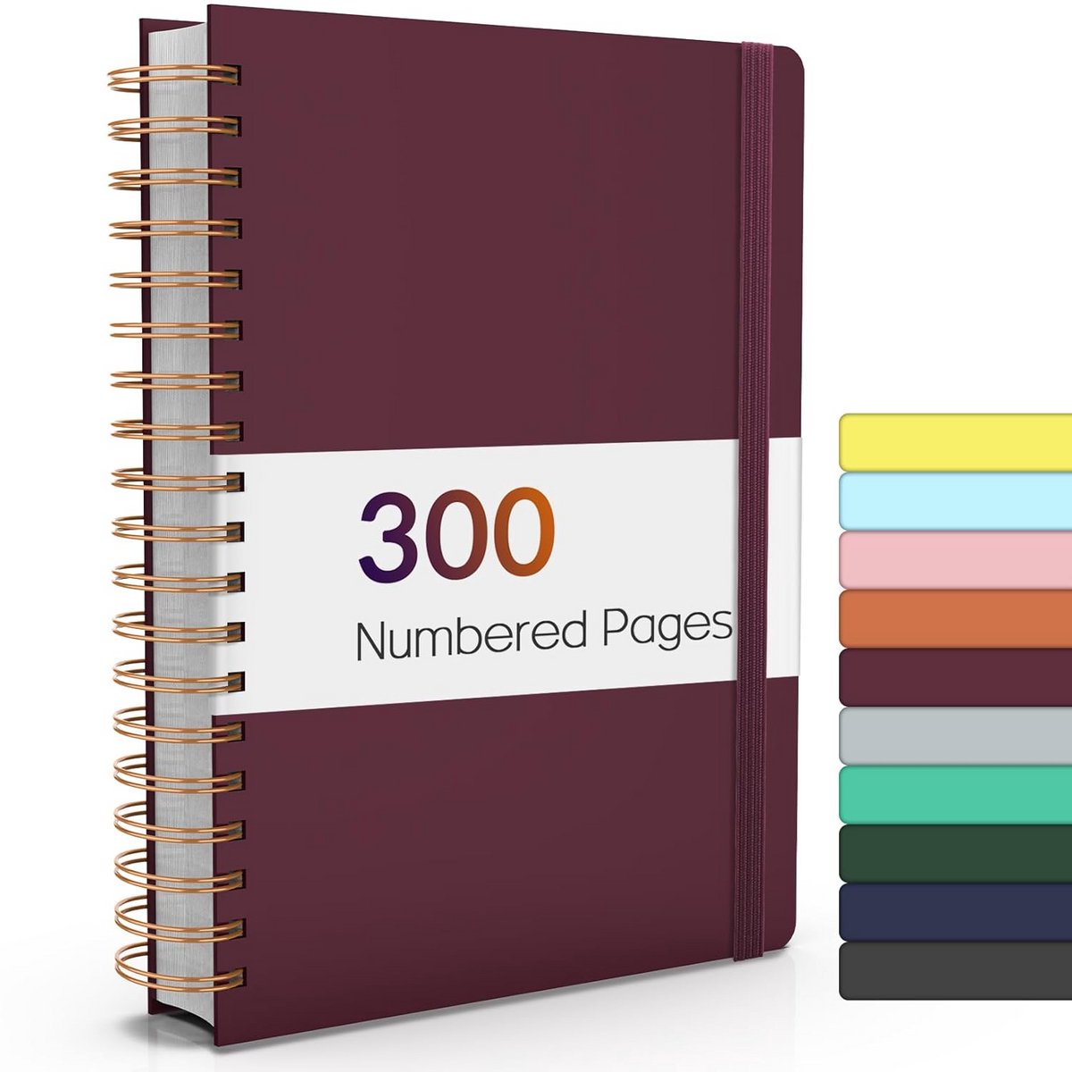 Luxe A4 Gelinieerd Notitieboek Spiraal - Harde Kaft & 300 Gepoorte Pagina's (100GSM)
