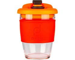 Herbruikbare Koffiebeker 340 ml Glas Drinkpod met Lekvrije Draaidop