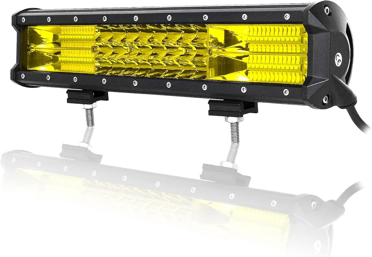 LED Werklamp Bar 3 Rijen 38 cm 216W Geel voor 4x4 SUV ATV UTV Tractor