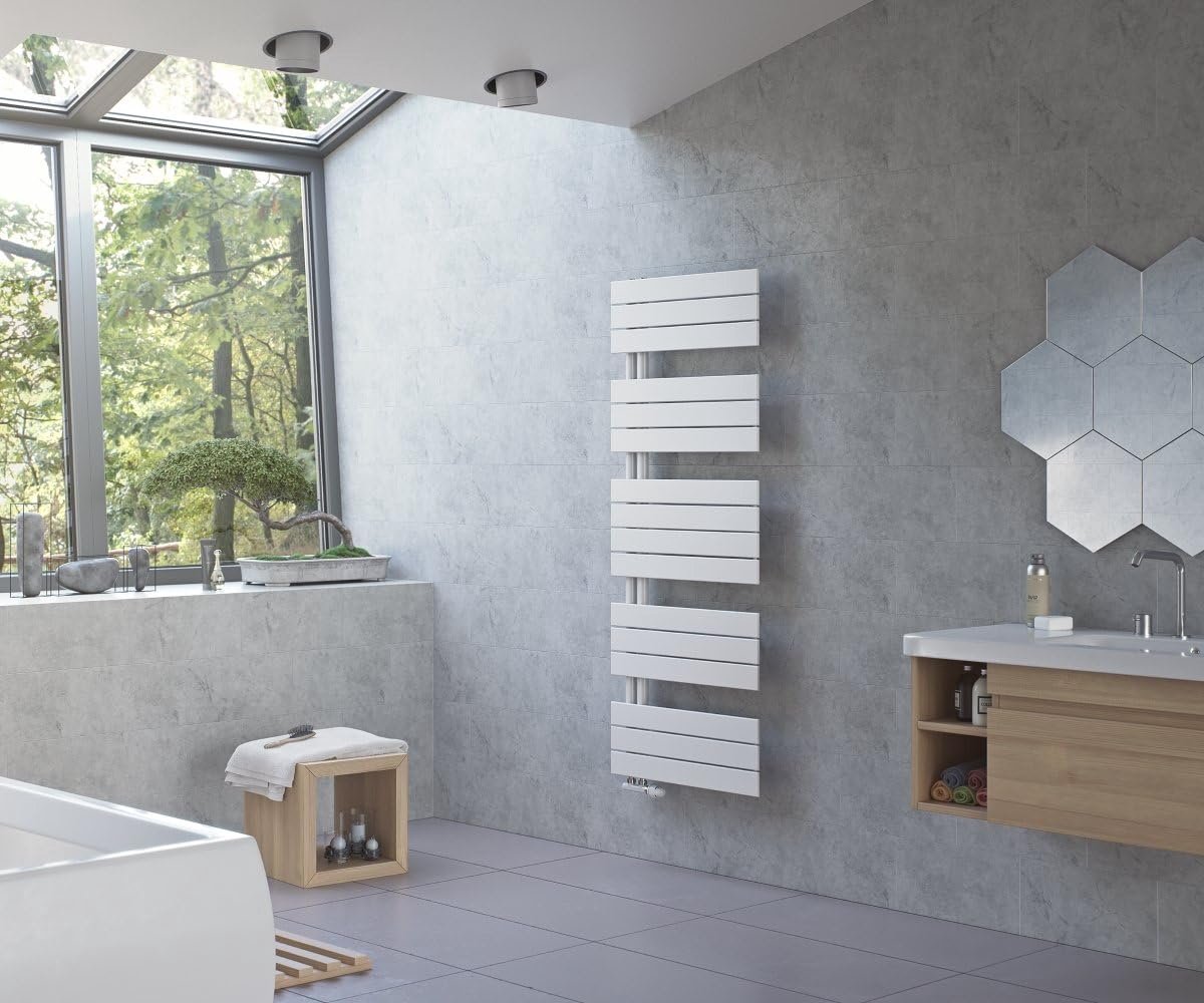 Witte Badkamerradiator Paneel Open Design Warmtevermogen 372 Watt