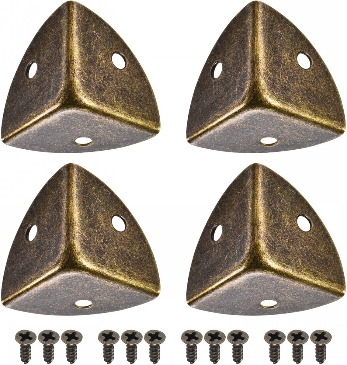 10x Stuks Bronzen Metalen Hoekbeschermers voor Meubels en Kisten 30x30mm