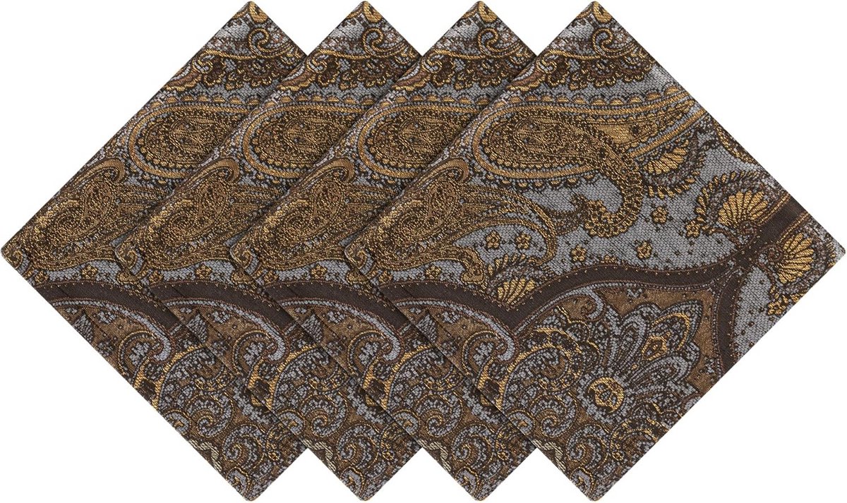Set van 4 Luxe Stoffen Servetten 45x45cm Herbruikbaar voor Diner