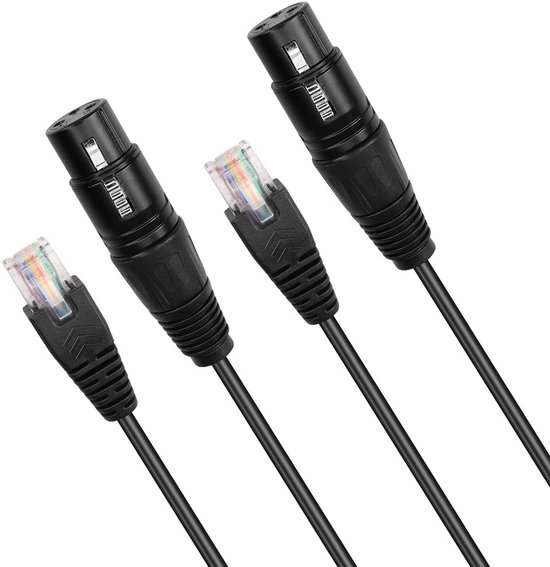 Xiatiaosann XLR 3-pins Naar RJ45 Adapterkabel – Set Van 4, 30 Cm, Voor DMX-CON En Audio-apparatuur 4 miniatura