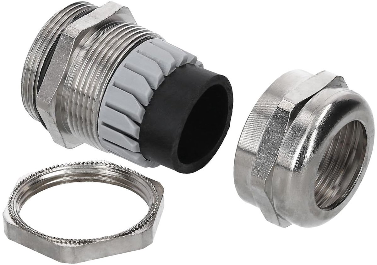 stuk Kalitec EMC kabelwartel M32, messing, klembereik 11,0-21,0 mm | M32 borgmoer, geribbeld, messing | gas- en waterdichte kabeldoorvoer