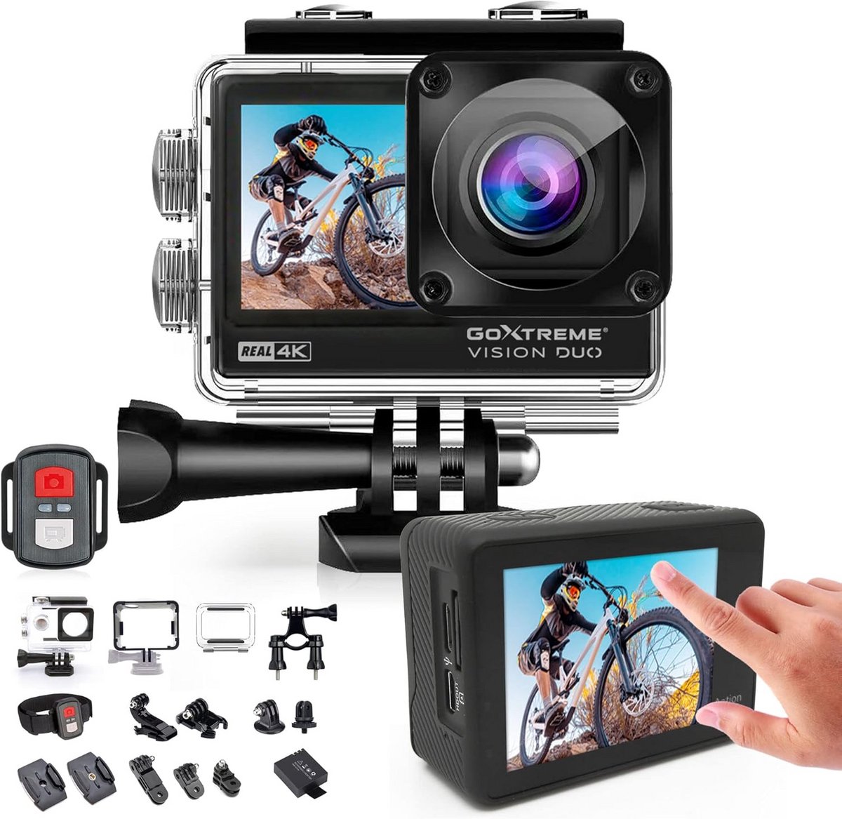 Dual 4K Actiecamera voor Sport en Avontuur