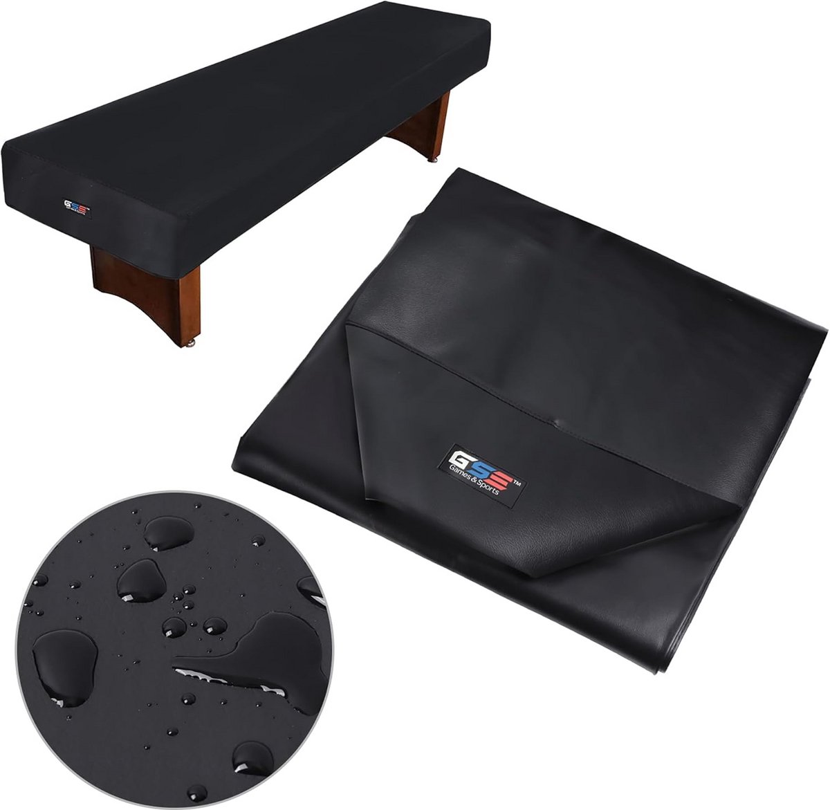Robuuste Tafelhoes voor Shuffleboard Tafel van Kunstleer (Zwart)