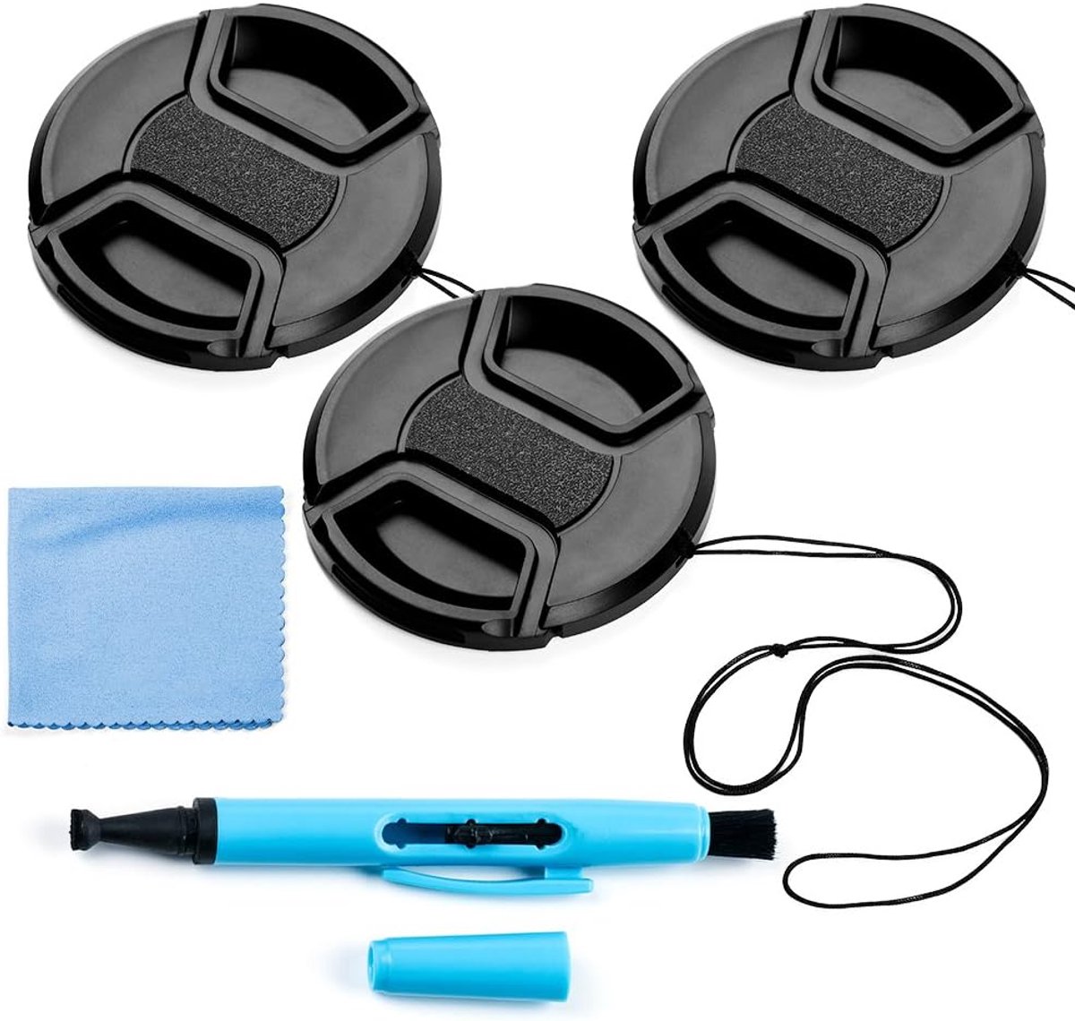 Lensdop Set - Universele Afdekking - Camera Bescherming - Slagvast Kunststof - 46 mm - Zwart