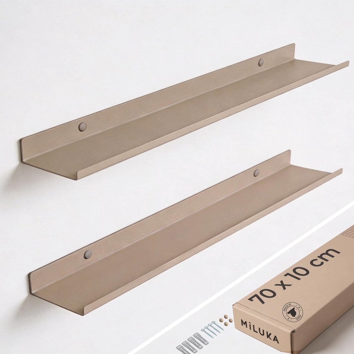 Wandplank Set - Fotorek Boekenplank - Decoratie Opbergen - Verstelbaar Modulair - 70x10cm 