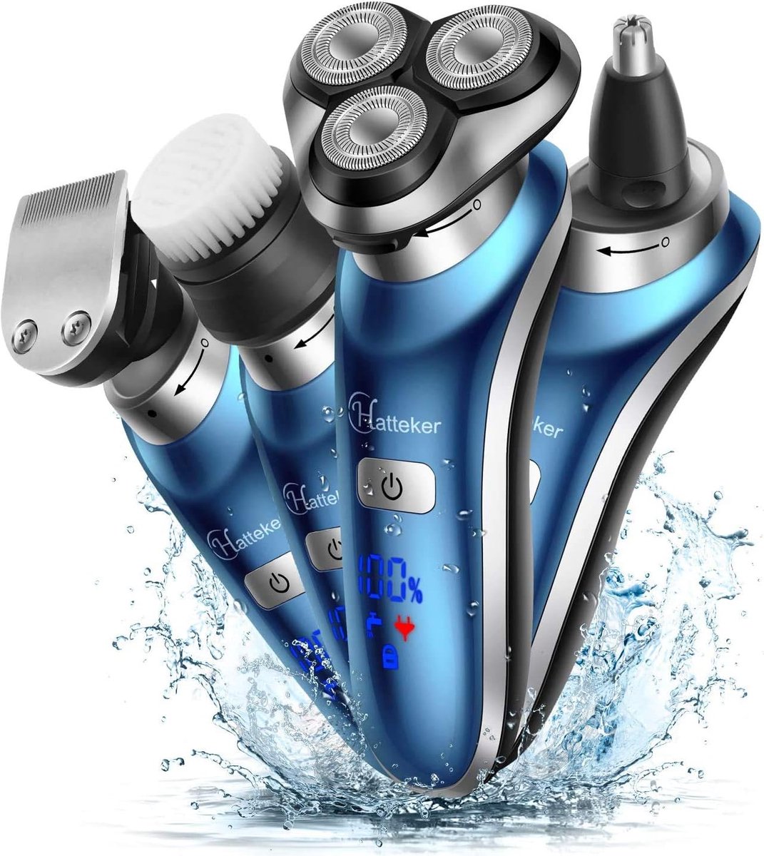 Elektrisch Scheerapparaat Mannen - Baard Trimmer - Gezichtsverzorging Thuis - 4-in-1 Multifunctioneel - 14 x 6.9 x 21.4 cm