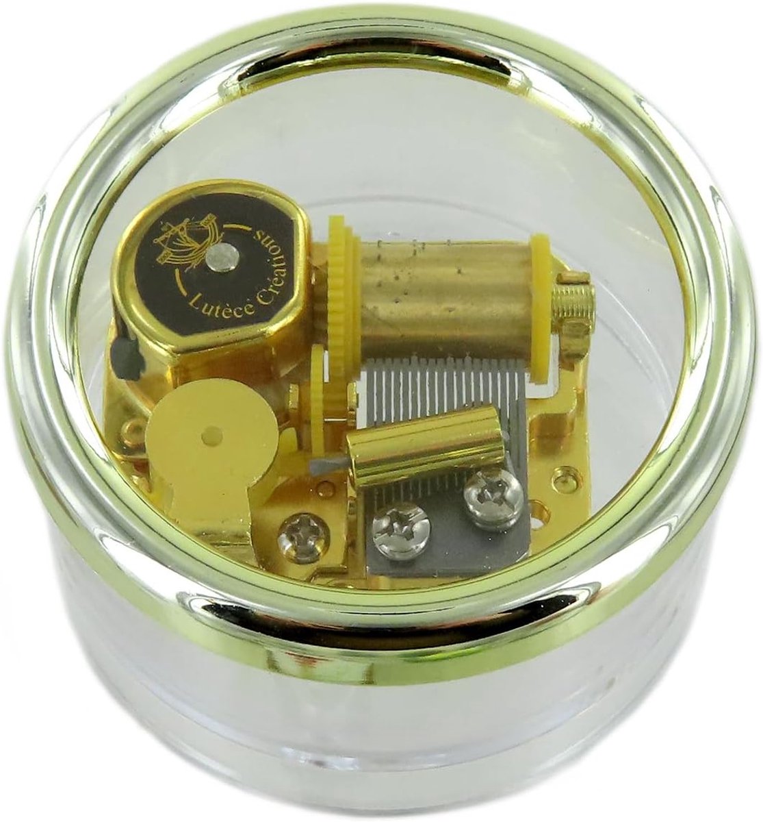 Muziekdoos Presse-papier - Acryl Glas - Decoratie Bureau - 18-Noten Mechanisme - 7.2 x 7.2 x 4.2 cm - Transparant