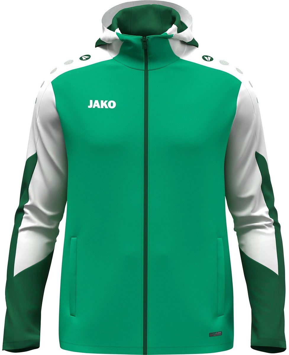 Jako Dynamic Jas Met Kap Heren - Groen / Wit / Donkergroen | Maat: L