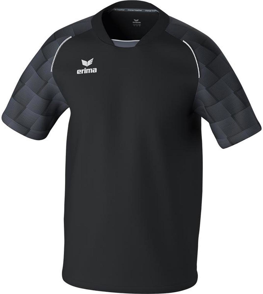 Erima Evo Star Shirt Korte Mouw Kinderen - Zwart / Slate Grey | Maat: 152