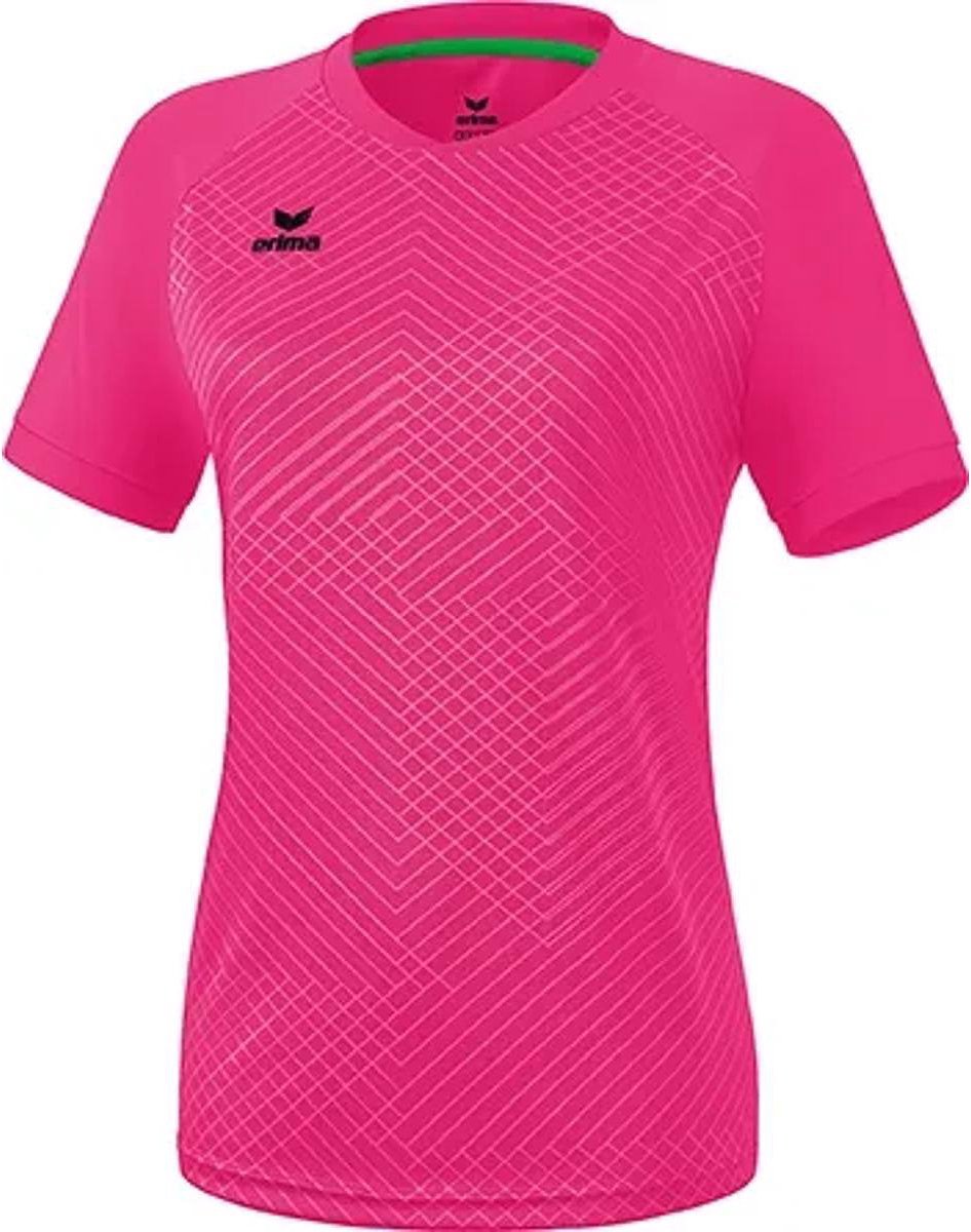 Erima Madrid Shirt Korte Mouw Dames - Pink Glo | Maat: 42