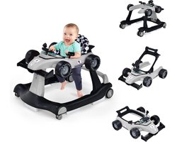 Baby Loophulp - Loopwagen Kinderstoel - Leren Lopen - 4-in-1 Multifunctioneel - 73x64x55.5 cm - Grijs